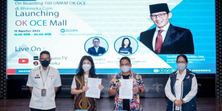 Digitalisasi UMKM, Sandiaga Uno Apresiasi On Boarding OK OCE di Bhinneka.com