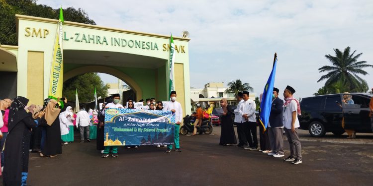 Ratusan Siswa Sekolah Al Zahra Indonesia Ikut Pawai Maulid, Gelaran ALZIND PRIME Meriah