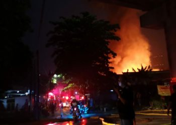 Kebakaran Landa Pondok Labu, Polisi Berjibaku Lawan Api Selamatkan Pemulung