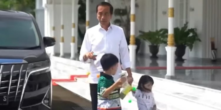 Presiden Jokowi Main Lato-lato Bareng Cucu