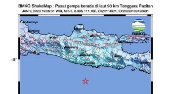 Pacitan Dilanda Gempabumi Berkekuatan 5,4 Magnitudo