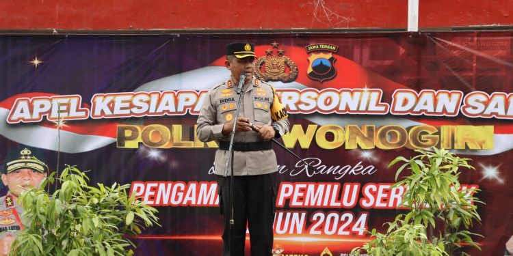 Polres Wonogiri Gelar Apel Persiapan Pemilu