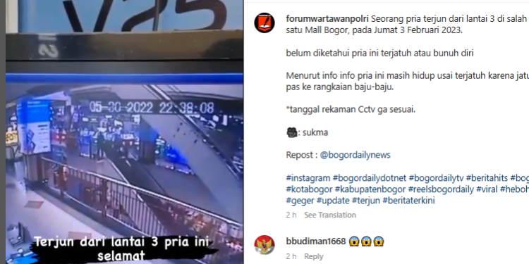 Nekat! Remaja di Bogor Terjun Bebas dari Lantai 3 di Bogor Trade Mall