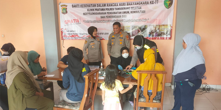 Sambut Hari Bhayangkara, Polres Tangsel Gelar Bakti Kesehatan