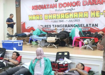 Libatkan 270 Personel, Polres Tangsel Gelar Donor Darah