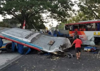 Bus Eka Cepat vs Sugeng Rahayu Terlibat Tabrakan Maut di Ngawi, 3 Penumpang Tewas