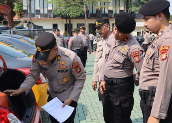 Cek Kendaraan Dinas, Polres Tangsel Siap Amankan Pemilu 2024