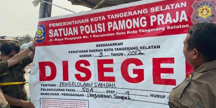 Segel TPA Ilegal di Pondok Ranji, Pemkot Tangsel: Akses Kita Tutup Police Line