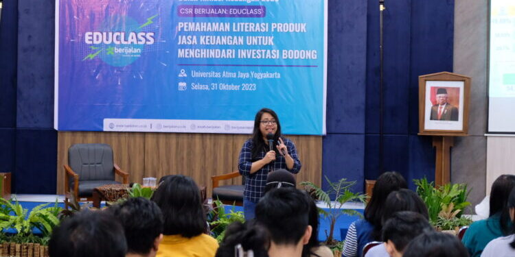 Marak Investasi Bodong, Berijalan dan OJK Berikan Literasi Keuangan untuk Mahasiswa