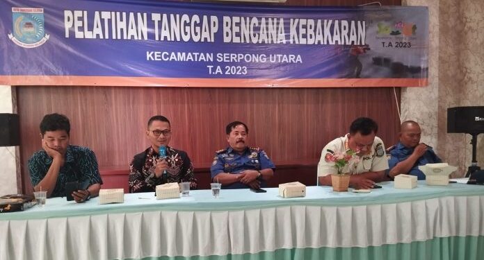 Damkar Serpong Utara Gelar Simulasi Tanggap Bencana Kebakaran