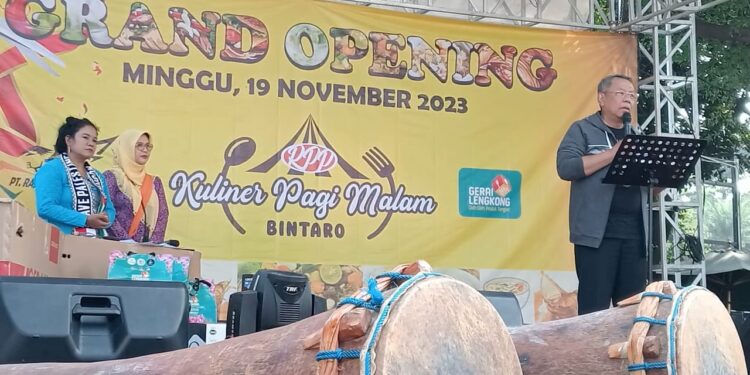 Kuliner Pagi Malam Bintaro Resmi Dibuka, Benyamin: Silakan Para Pelaku UMKM Hidupkan Tempat Ini