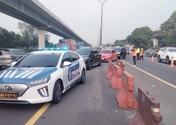 Jasa Marga Tambah Contraflow dari KM 47 s.d KM 65 Arah Cikampek Ruas Jalan Tol Jakarta-Cikampek