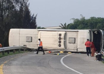 Bus PO Handoyo Terguling di Cipali Diduga karena Kelalaian Sopir