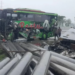 bus restu tabrak tronton di tol ngawi