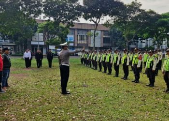 Satlantas Polres Tangsel Sosialisasi Tata Tertib Berlalulintas dan Gerakan Pengaturan Lalin ke Puluhan Anggota Satpam