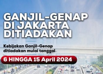 Sejak Kemarin Hingga 15 April, Jakarta Bebas Ganjil Genap