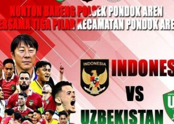 Polsek Pondok Aren Bersama Tiga Pilar Undang Warga Nobar Semifinal Piala Asia U-23