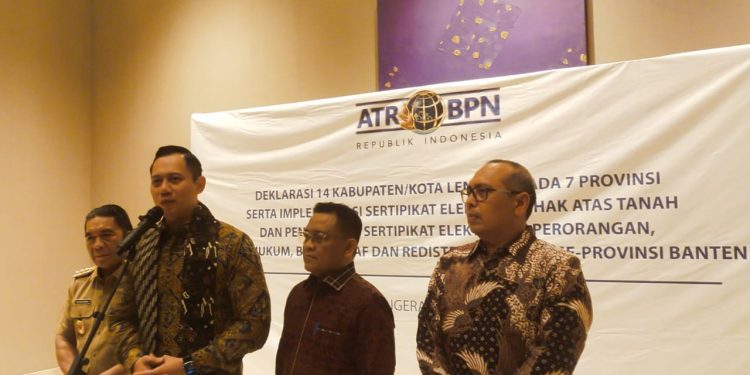 AHY Deklarasikan 14 Kota Lengkap di 7 Provinsi Serta Luncurkan Layanan Elektronik se-Provinsi Banten