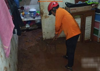 Hujan Deras di Tangsel Picu Banjir, BPBD Bantu Bersihkan Lumpur