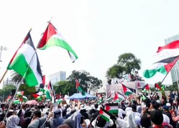 Aksi Bela Palestina di Depan Kedubes AS Dipenuhi Ribuan Warga