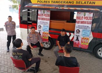 Polres Tangsel Beri Sosialisasi dan Imbauan Layanan Hallo Polisi 110