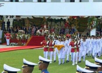 Penurunan Bendera di IKN Diiringi Suasana Mendung