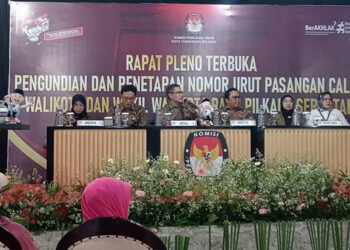 Gelar Pleno Terbuka, KPU Tangsel Tetapkan Ben-Pilar No 1, Rama-Shinta No 2