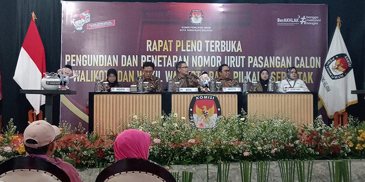 Gelar Pleno Terbuka, KPU Tangsel Tetapkan Ben-Pilar No 1, Rama-Shinta No 2