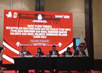 KPU Tangsel Gelar Rapat Pleno Terbuka Rekapitulasi dan Penetapan DPT Pilgub Serta Pilwalkot