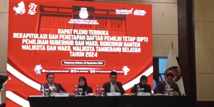 KPU Tangsel Gelar Rapat Pleno Terbuka Rekapitulasi dan Penetapan DPT Pilgub Serta Pilwalkot