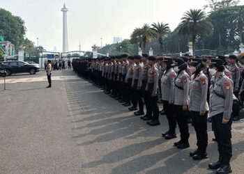 Demo Buruh di Patung Kuda, Polisi Turunkan Ribuan Personel Gabungan