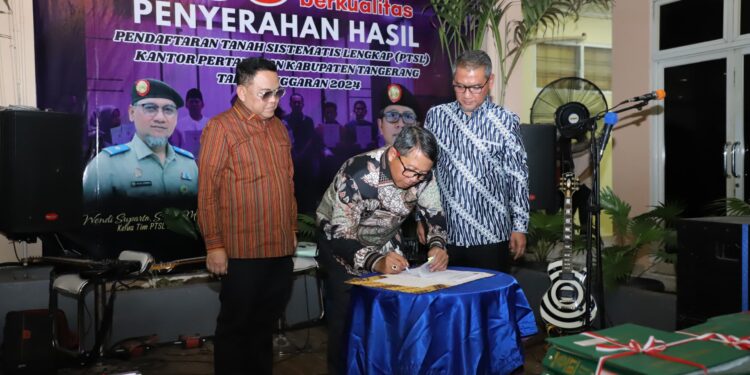 Kakanwil BPN Banten Apresiasi Kantah Kabupaten Tangerang yang Tuntaskan PTSL 2024