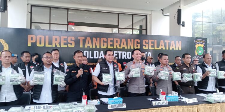 Polres Tangsel Gagalkan Peredaran Narkotika Jenis Sabu Seberat 40,2 Kg dari Tiga Tersangka