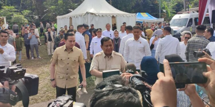Presiden Prabowo Nyoblos di TPS 08 Bojong Koneng Kabupaten Bogor