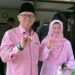 Nyoblos di TPS 20 Pondok Cabe Udik, Ruhama dan Istri Kompak Kenakan Baju Pink