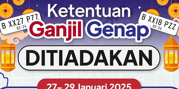 Catat, Ganjil Genap di Jakarta Ditiadakan Pada 27-29 Januari