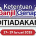 Catat, Ganjil Genap di Jakarta Ditiadakan Pada 27-29 Januari