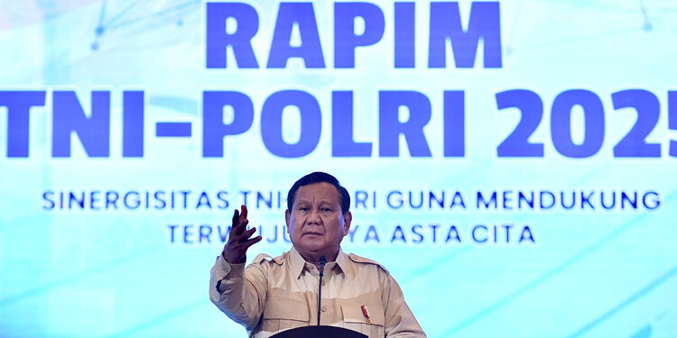 Rapim TNI-Polri, Presiden Prabowo: Jalankan Tugas dengan Dedikasi-Pengabdian