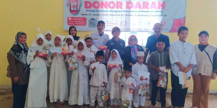 Peringati Isra Mikraj, Semut Tangsel bersama Beberapa Elemen Masyarakat Gelar Kegiatan Sosial