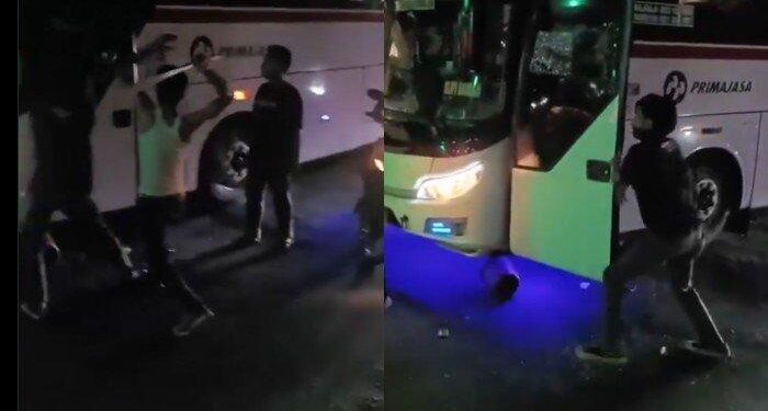 Bus Primajasa Ditimpuki dan Dirusak Pengamen di Tangerang, Pelaku Diamankan Polisi