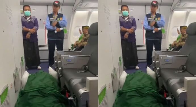 Video Jamaah Haji Meninggal Dunia dalam Pesawat Viral di Media Sosial