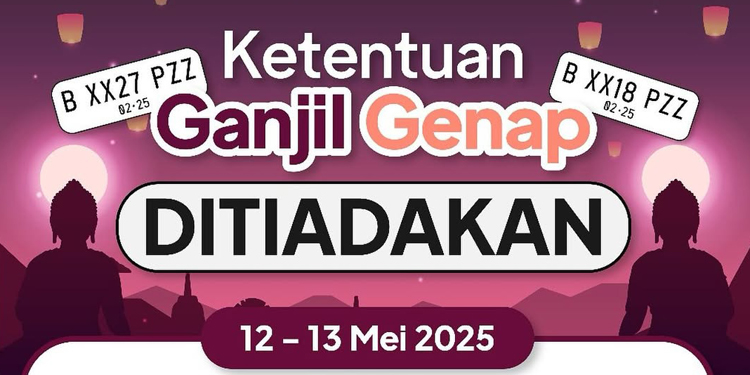 Libur Waisak, Ganjil Genap di Jakarta Ditiadakan 12-13 Mei 2025