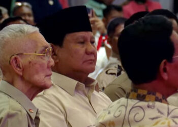 Hadiri Halalbihalal Purn TNI-Polri, Prabowo Duduk di Samping Try Sutrisno