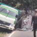 Kelebihan Muatan, Truk Angkut Hebel Terguling di Tanjakan Jombang Tangsel