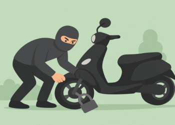 ilustrasi maling motor