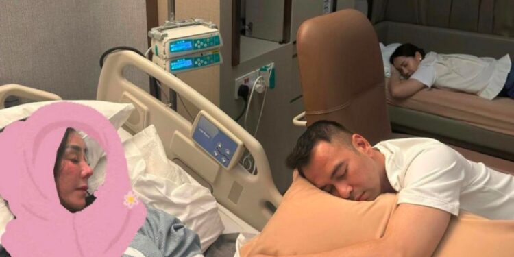 Potret Haru Raffi Ahmad Tidur Di samping Mama Amy yang Kini Dirawat di Singapura