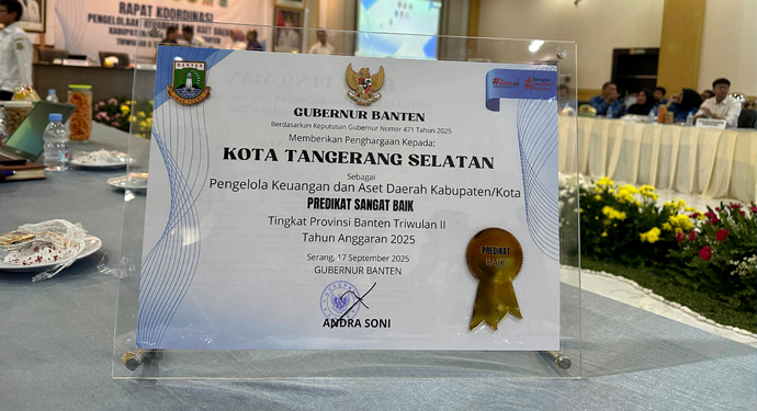 Pemkot Tangsel Raih Peringkat Pertama Pengelolaan Keuangan dan Aset Daerah