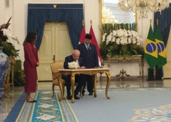 Presiden Brasil Lula da Silva Disambut Presiden Prabowo di Istana Merdeka