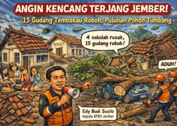 ilustrasi angin kencang terjang jember