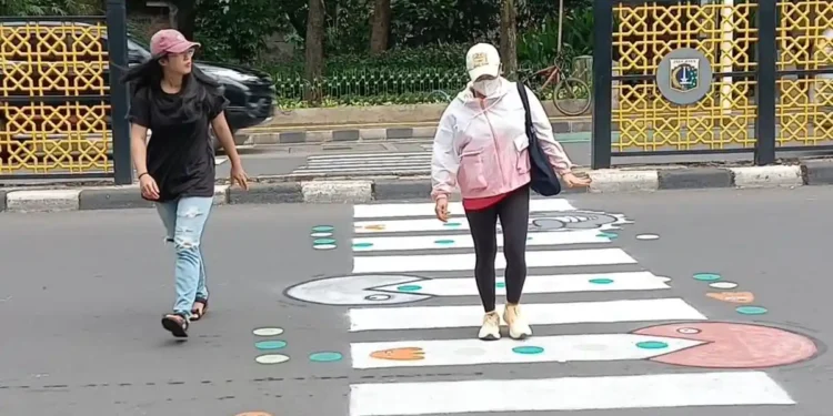 Zebra Cross “Pac-Man” Viral, Bina Marga: Kreatif Boleh Tapi Harus Sesuai Aturan
